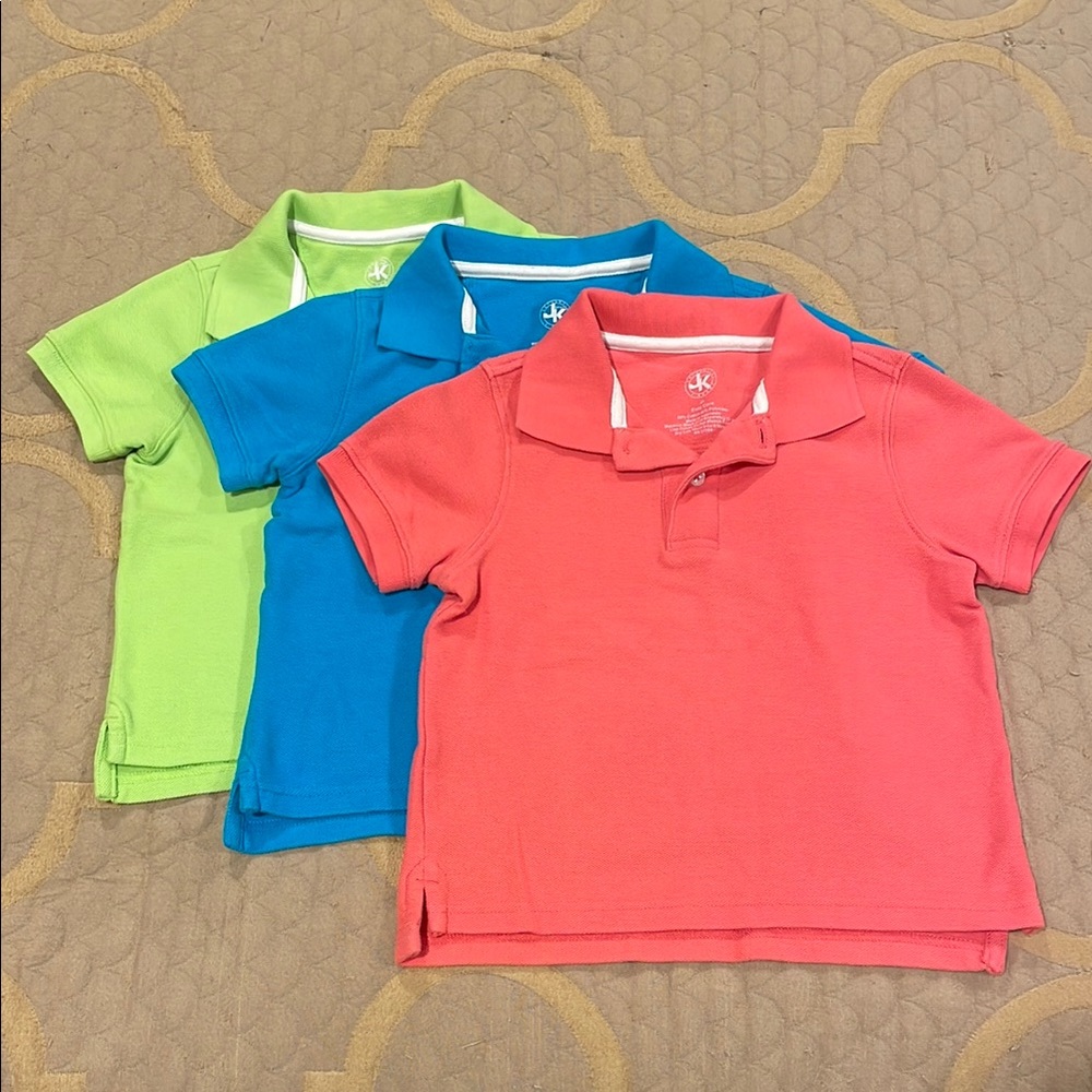 Kids Polo Shirt Set by - Green, Blue, and Pink